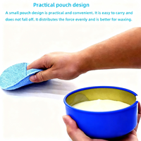 Tampons applicateurs de cire pour voiture en microfibre bleue |   Mousse de polissage auto réutilisable et lavable haute performance