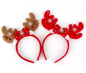 Diadema de asta de ciervo de plástico para Navidad, suministros para fiestas navideñas, diadema navideña para niños y adultos - Product Image 3