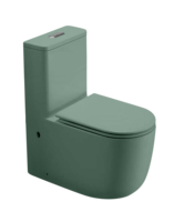 Design moderne Offre Spéciale couleur vert mat ensemble de toilette en céramique une pièce bol rond placard à eau tornade chasse d'eau pour salle de bain