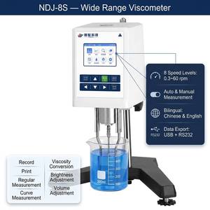 Viscosimètre numérique rotatif JINGFEI NDJ 8S, 1 200 000 MPa s, 8 vitesses, écran couleur LED, USB RS232, testeur de viscosité de laboratoire - Product Image 2