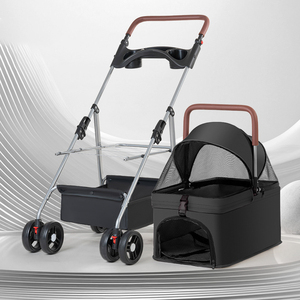 Poussette pliable légère pour petits animaux, chariot séparé pour chiens et chats, idéal pour les sorties - Product Image 3