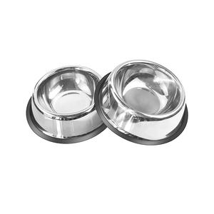 Cuenco para mascotas de acero inoxidable para perros y gatos, base antideslizante, diseño redondeado, color plateado, Ly 004 - Product Image 1