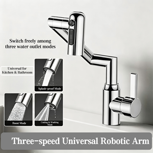 Robinet de lavabo moderne en acier inoxydable 304 chromé, réglable et rotatif, à trou unique, pour salle de bain et chambre, motif <span class=keywords><strong>chat</strong></span> porte-bonheur - Product Image 5