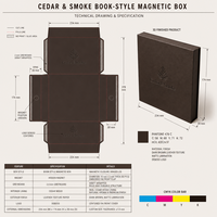 Scatola Rigida Personalizzata Stile Libro con Chiusura Magnetica per Sigari, Humidor di Lusso Rivestito in Legno di Cedro, Confezione Regalo con Logo in Rilievo