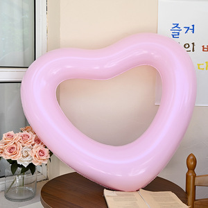Inflatable Heart Shaped Swimming Ring 90cm For Adults Cartoon Design Floating Pool Toy - Product Image 1