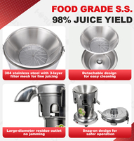 Presse-Agrumes Commercial Robuste A3000 de 370W, Machine à Jus de Fruits et Légumes, Extracteur de Jus Professionnel