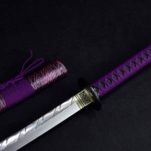 ดาบลองฉวน 106 ซม. คาตานะ/ใบดาบ 7 ชิ้น ทำจากเหล็กโครเมียมสแตนเลส ตกแต่งด้วยมือ รุ่นดาบประดับตกแต่ง ของขวัญ อุปกรณ์ประกอบฉากคอสเพลย์ ของสะสม - Product Image 5