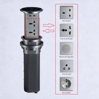 Pop-up-Steckdose Versteckte Küchensteckdose mit Kabelloser Ladefunktion Anti-Klemm-Audio IP65 OEM Muster Großbestellung
