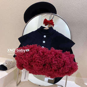 XNQ Baby Girls Tutu Skirt Set Knitted Sweater Puffy Skirt Princess Dress Outfit - Product Image 1