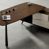 Bureau de direction de luxe en forme de L Nouveau design Poste de travail moderne avec armoire de rangement pour patron ou PDG