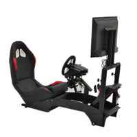 Cabina de simulador de Asiento de Carreras ajustable en altura con asiento de carreras real compatible con Logitech G29