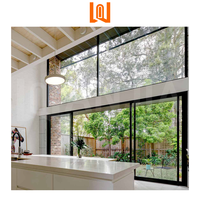 WANJIA Design moderne extérieur balcon aluminium porte coulissante en verre cadre extrêmement étroit grande vue ouverture latérale fini