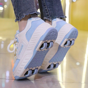 Zapatos Chunky para Mujer, Zapatillas de Moda Blancas y Rosas con Plataforma, Cordones, Suela de Goma Acolchada, Parte Superior Sintética, Entresuela de EVA, para Todas las Temporadas - Product Image 4