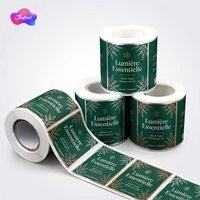 Étiquettes personnalisées imperméables en vinyle en rouleau pour emballages de bouteilles, logo personnalisé brillant, étiquettes de luxe personnalisées pour emballages cosmétiques