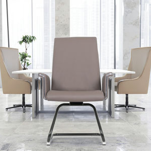 Chaise de style industriel avec cadre en métal, revêtement en cuir PU imperméable, tabouret en éponge 42D, sièges commerciaux pour <span class=keywords><strong>salon</strong></span> - Product Image 1