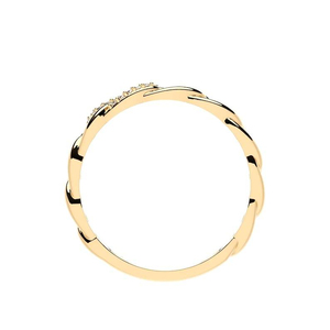 Anillo de Oro 10K con Diamantes Certificados IGI, Diseño Vintage con Eslabones Curvos y Engaste Pavé, para Novia o Unisex, Nueva Colección Verano 2026 - Product Image 5