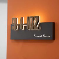 Letrero de Número de Puerta Retroiluminado LED Personalizado al por Mayor, Placa de Acero Inoxidable con Nombre para Villa, Hotel, Club, Baño, Bar