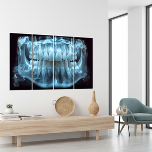 Modern Art Deco Printed <b>Canvas</b> Artwork Set of 4 Panels Hanging <b>Wall</b> Decor for Dentist Office - Product Image 3