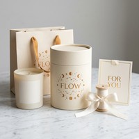 Boîte cylindrique en papier rond de qualité supérieure personnalisée pour emballage de bougies parfumées, boîte en métal pour bougies, emballage personnalisé avec logo, vente en gros de bougies en cadeau