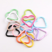 Mousquetons en métal colorés en forme de cœur pour sacs faits main, bagages, porte-clés et accessoires DIY