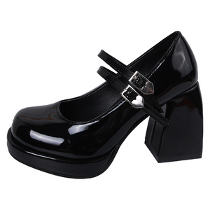 Chaussures de mariée blanches à talons hauts pour femmes, style Mary Jane, <span class=keywords><strong>plateforme</strong></span> imperméable avec <span class=keywords><strong>talon</strong></span> épais, chaussures de demoiselle d'honneur élégantes - Product Image 1