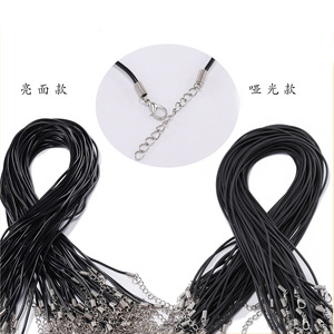 St. Kunkka <b>Black</b> PU Leather Cord With Lobster Clasp 1M Handmade Craft Supply Necklace <b>String</b> Art Artificial Leather Rope - Product Image 2
