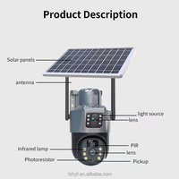 Caméra solaire 4G, téléphone portable, télécommande, extérieur, vision nocturne couleur 1080P, détection de mouvement sans fil, capteur CMOS, électricité