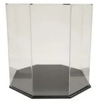 Boîte de présentation en acrylique transparente avec base noire élégante et magnifique pour casque, chapeau, casquette de baseball, boîte de présentation en acrylique OEM/ODM