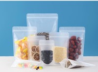 Sac d'emballage à fermeture éclair debout transparent givré pour la nourriture logo de sac d'emballage de bonbons alimentaires transparent épaissi et mat imprimé