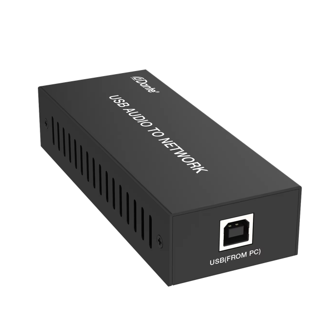 Dante Ultimo Based USB Sound Card Adapter 2CH Encoder Decoder Combo with POE Portable Network Audio Interface for PC/Mac