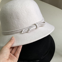 Nouveau Chapeau Canotier en Feutre de Laine 2026 pour Femme, Style Rétro Français Hepburn, Grande Taille, Élégant, Chapeau de Cérémonie de Niche, Automne