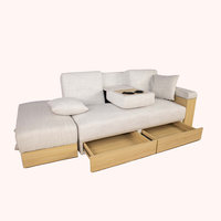 Nouvel ensemble de canapé-lit incurvé en tissu, design moderne, combinaison maison-bureau, mobilier pliable sur mesure
