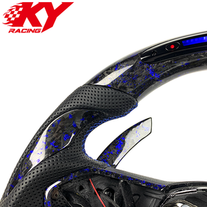 Volante deportivo LED RPM personalizado de fibra de carbono forjada azul con cuero para Volkswagen MK8 8.5 Golf 8 GTI R ID3 ID4 2020-2026 - Product Image 2
