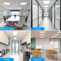 Plafonnier LED encastré moderne 595x595, panneau LED commercial 600x600 avec éclairage latéral pour bureau, puissance 36W