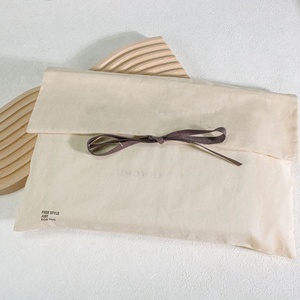 Custom Printed Logo Muslin Cotton Flap Dust Cover Bag Cosmetic <b>Gift</b> Folding <b>Envelope</b> Bag - Product Image 3