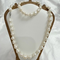 Collier de perles d'eau douce baroques en forme de gourde de 8-9 mm, perles cultivées naturelles, fermoir en argent S925, bijoux statement pour femmes