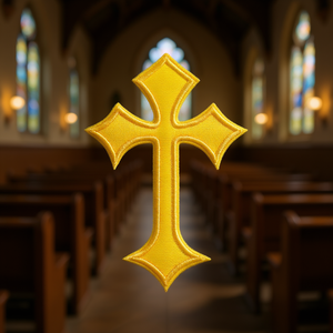 Eleganti Toppe in Feltro Ricamate a Tema Cristiano, Accessori Decorativi per Abbigliamento - Product Image 2