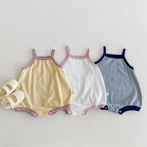 1 pezzo pagliaccetto in cotone tinta unita con etichetta privata - Product Image 5