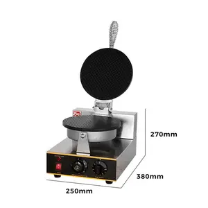 Commercial Electric Waffle Maker Double Head Waffle Cone Machine 2 plates Ice Cream Cone Maker