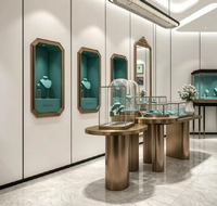 Vitrine à bijoux autoportante en verre trempé à texture rugueuse de luxe moderne avec éclairage LED, marque GZowin, haute qualité pour les bijouteries