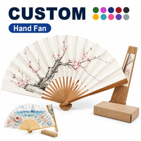 Éventail pliant en bambou personnalisé avec logo, en tissu, pour la danse chinoise et espagnole, souvenir de mariage