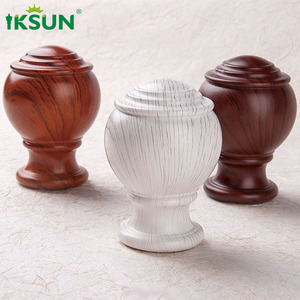 IKSUN vente en gros en aluminium Double support en <span class=keywords><strong>bois</strong></span> fleuron salon <span class=keywords><strong>tringle</strong></span> à rideaux ensembles décoratifs - Product Image 6