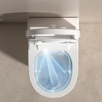 Toilette suspendue moderne une pièce cuvette de toilette murale en céramique sans rebord électrique Intelligent WC intelligent toilette suspendue au mur