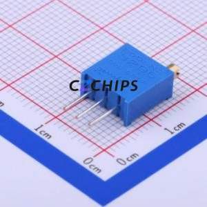 Résistance/potentiomètre réglable 3296W-1-103LF SIP-3P, 9,5x4,8 mm, résistance 10 kOhm, 10 %, 500 mW, 100 ppm/ ℃ - Product Image 1