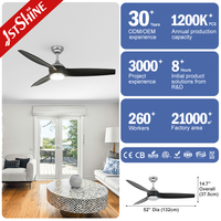 1stshine ventilateur de plafond styles européens muet 3 pales télécommande bldc moderne led ventilateur de plafond pour la maison hôtel
