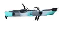 Kayak à pédales à ailerons de 10,4 pieds, canoë/kayak de pêche pour un seul pagaïeur, coque en HDPE, siège pour 1 personne