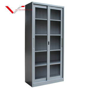 Meuble de bureau design moderne, armoire de classement multifonction en acier à 4 étagères avec porte vitrée, armoire de rangement métallique - Product Image 2