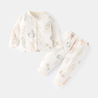 Conjunto de Ropa de Casa para Bebé de Algodón, Diseño Clásico Personalizado, Otoño Invierno, Pantalones y Ropa Cálidos y Gruesos