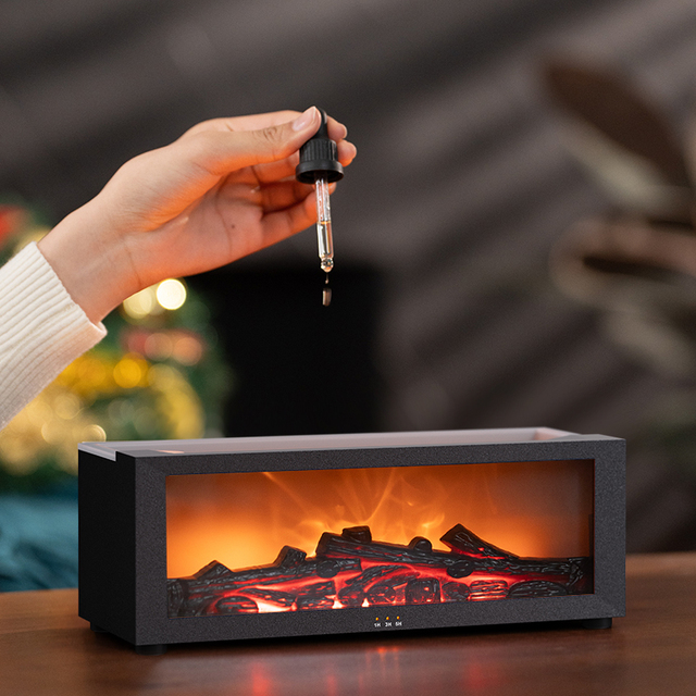 Electric Fireplace Flam Aroma Diffusers Usb Chargeable Essential Scent Remote Contral  Fireplace Diffuser Oem/odm