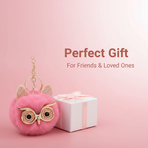 Portachiavi Fashion da Ragazza in Peluche con Simpatico Gufo Pompom Ciondolo per Borsa Ornamento da Appendere per Zaino Piccoli Regali - Product Image 2